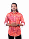 Orange Printed Formal Shirt