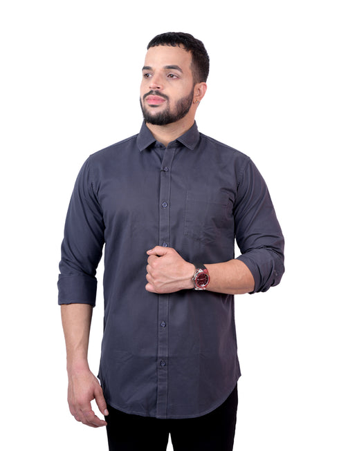 Pontiac Dark Grey Cotton Shirt