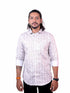 Men White Floral Printed Full Shirt