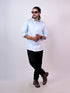 Men Light Blue Solid Formal Shirt