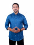 Men Teal Blue Sustainabe formal Shirt
