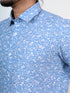 Men Blue Floral Printed Full Shirt