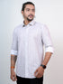 Men White Floral Printed Formal Shirt
