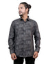 Men Black Color Splash Full Shirt