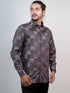 Men Dark Grey Printed Full Shirt