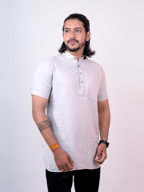 Men Grey Slim Fit Kurta