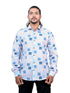 Men White Floral Pinted Sustainable Formal Full Shirt