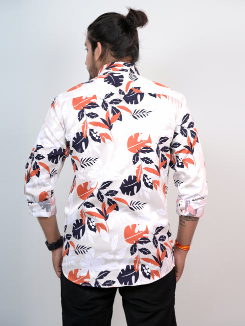 Men Cream Printed Full Shirt