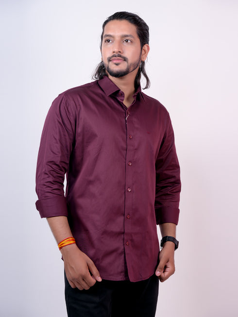 Men Maroon Sustainable Formal Shirt