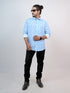 Men Sky Blue Floral Printed Full Shirt