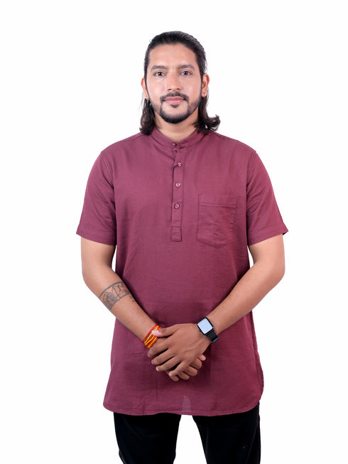 Pure Cotton Marron Kurta