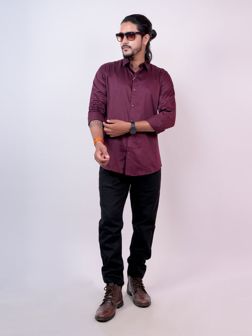 Men Maroon Sustainable Formal Shirt