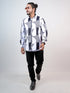 Men White Dots & Stripes Printed Formal Shirt