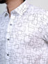 Men White Geometric Pinted Formal Shirt