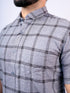 Grey Checkered Half Shirt