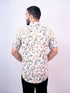 Pontiac White Printed Cotton Half Shirt