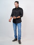 Men Solid Black Formal Shirt