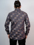 Men Dark Grey Printed Full Shirt