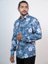 Men Blue Floral Printed Sustainable Full Shirt