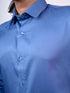 Men Solid Blue Polyester Shirt