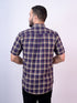 Navy Checkered Casual Cotton Shirt