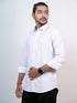 Men White Geometric Pinted Sustainable Formal Full Shirt