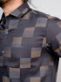 Men Dark Grey Printed Full Shirt