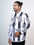 Men White Dots & Stripes Printed Formal Shirt