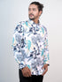 Men White Floral Printed Full Shirt