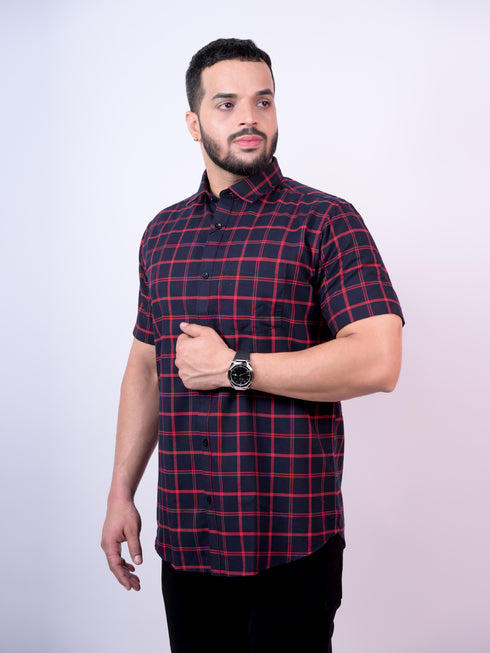 Pontiac Black Checkered Half Shirt
