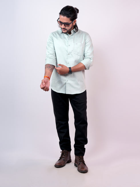 Men Silver Sustainable Formal Shirt