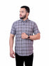 Grey Checkered Half Shirt