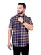 Navy Checkered Casual Cotton Shirt