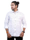 Men White Geometric Pinted Formal Shirt