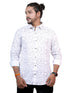 Men White Geometric Pinted Formal Shirt