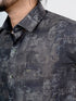 Men Black Color Splash Full Shirt