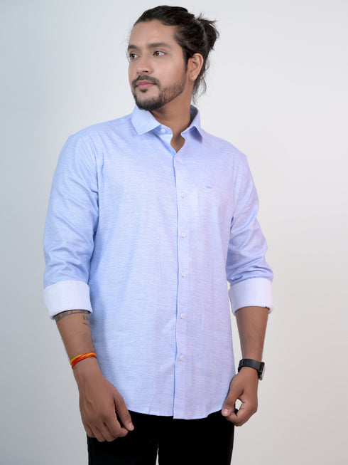 Men Sky Formal Full Shirt
