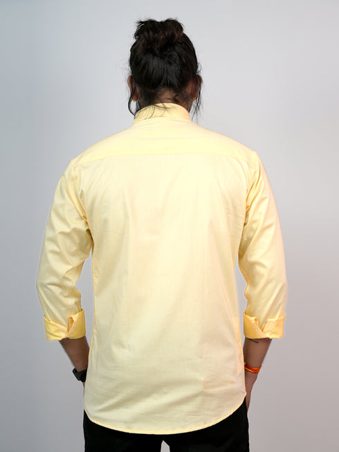 Men Yellow Formal Full Shirt
