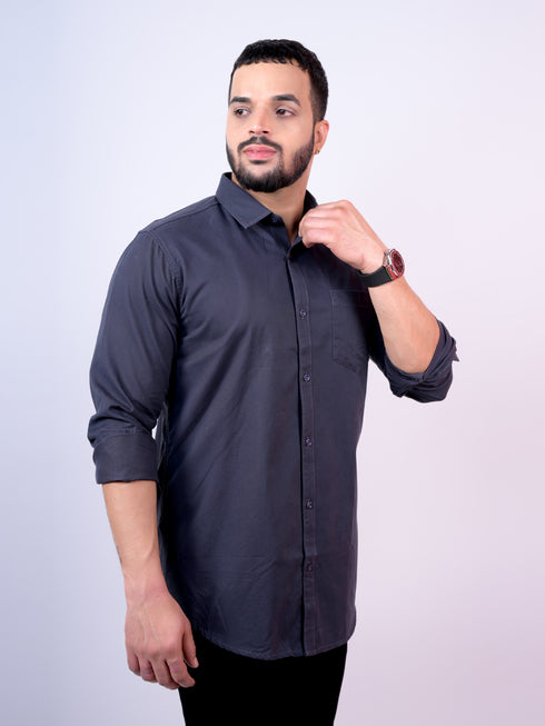 Pontiac Dark Grey Cotton Shirt
