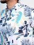 Men White Floral Printed Full Shirt