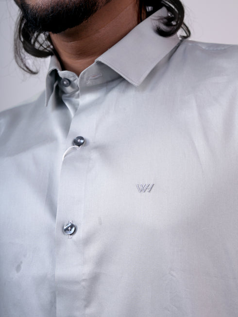 Light Grey Spread Collar Formal Shirt