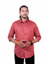 Men Red Polyester Formal Shirt