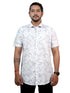 Men Grey Floral Pinted Casual Half Shirt