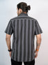 Men Black Striped Casual Half Shirt