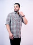 Pontiac Grey Checkered Cotton Shirt