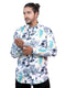 Men White Floral Printed Full Shirt