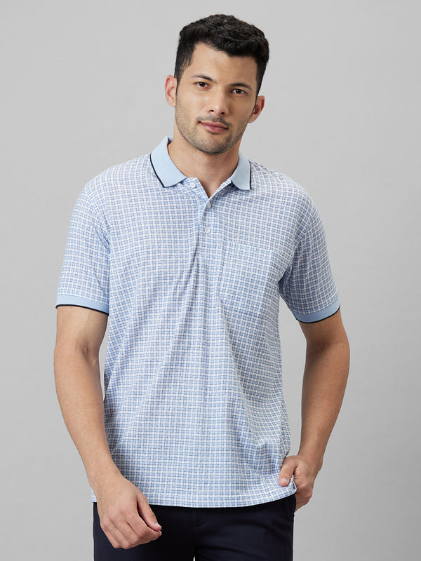 Mens Printed Formal T-Shirt With Half Sleeves And Spread Collar
