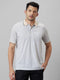 Mens Cream Printed Formal T-Shirt With Half Sleeves And Spread Collar
