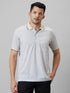 Mens Cream Printed Formal T-Shirt With Half Sleeves And Spread Collar