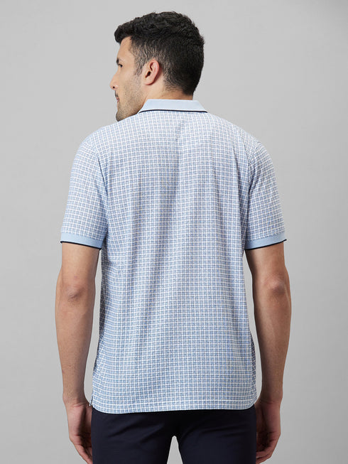 Mens Printed Formal T-Shirt With Half Sleeves And Spread Collar